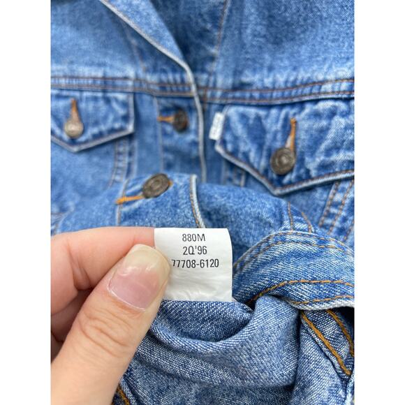 Vintage‎ 1996 Levi’s Jeans White Tab Denim Embroidered Logo Vest - Picture 6 of 7